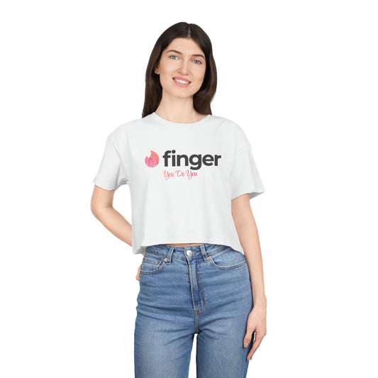 2.5 Cotton Crop Tee - White -  TINDER PARODY