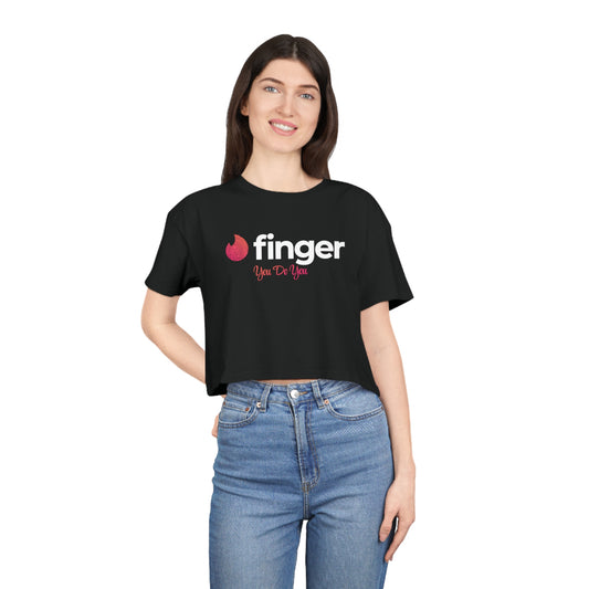 2.6 Cotton Crop Tee - Black -  TINDER PARODY