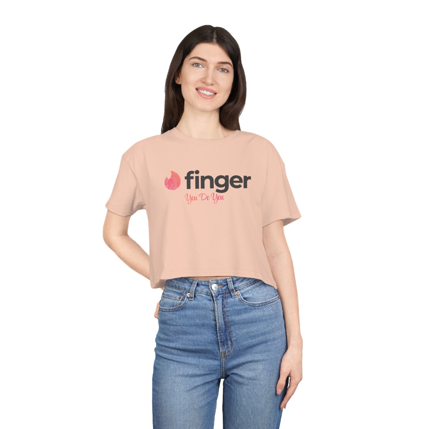 2.5 Cotton Crop Tee - White -  TINDER PARODY